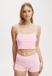 Cotton On Cropped Tankini Swim Top - Malibu Pink Velvet