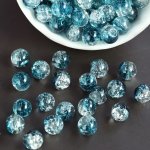 50PCS Ink Blue Crystal Glass Clashing Gradient Burst Beads For Jewelry Making Diy Special Fashion Bracelet Necklace Earrings Bea