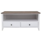 Hampton 2 Drawer Plasma Tv Unit White ash Top