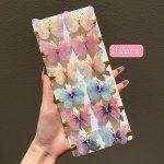 12PCS Sweet Gradient Colored Butterfly Hair Clips Suitable For Party Holiday Hair Styling Perfect Gifts For Girls