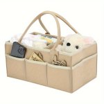 Khaki Colored Felt Cloth Mommy Basket Diaper Bag Storage Felt Mommy Basket Felt Diaper Bag Diaper Storage Box Home Storage Felt