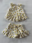 18-24 M Lemon Peplum Top And Frill Shortie Set
