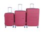 Bright Red Abs Plastic Hard-shell Suitcase Set With Spinner Wheels -3 Piece