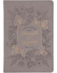 Inspirational Imitation Leather Notebook Journal Bible Verse Strength And Dignity Proverbs 31:25 192 Lined Pages W scripture Flo
