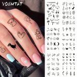 Waterproof Temporary Tattoos For Fingers - Cute Star Moon Sun Planet Heart Animal Designs - Easy Apply & Remove Body Art Sticker