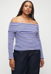 Plus The Crew Neck Essential Long Sleeve Top - Blue & Bone