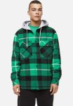 Hooded Overshirt - Green black Checked