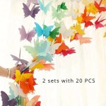 2 Sets Of 40 Paper Butterflies For Party Decorations: 3D Paper Butterfly Banner Decorations - Perfect For Weddings Birthdays And