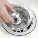 1PCS Universal Stainless Steel Sink Strainer Kitchen bathroom Basin Drain Filter Anti-blocking Mesh Cover No Battery Needed