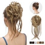 Messy Bun Hair Piece For Women Super Long Tousled Updo Scrunchies Synthetic Wavy Curly Ponytail Extension Chignon Hair Accessori
