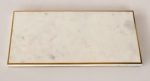 White Marble Tray With Brass Edge 30.5X15CM