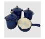 7 Piece Cast Iron Cookware/pots - Blue