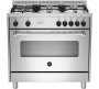 La Germania AMS95C81BX Stainless Steel Automatic Gas Stove With Oven 5 Burners