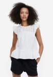 Flutter-sleeved Top - White