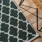 Handwoven Jacquard Rug 50 X 80CM - Moroccan - Dark Green