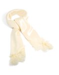 Cream Satin Lace Edge Long Scarf