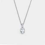Chet Sterling Silver Cubic Zirconia Womens Oval Blossom Cup Pendant