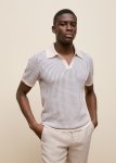 Texture Knit Collared Short Sleeve Polo
