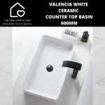 Valencia White Ceramic Counter Top Basin - 600MM