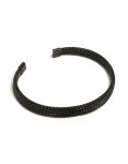 Mens Waterproof Black Coated Stainless Steel & Pu Leather Braided Bracelet