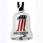 Harley-davidson H-d Red White & Blue 1 Racing Logo Ride Bell Silver Finish
