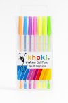 Khoki 6 Pack Neon Multi Coloured Gel Pens
