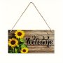 Charming Sunflower Welcome Sign - Rustic Wooden Door Hanger For Home & Garden Decor Perfect For Porch And Yard