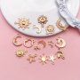 16pcs Golden Sun Moon Star Pendants For DIY Necklace Bracelet Jewelry Making