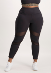 Mesh Inset Active Legging - Black - XL