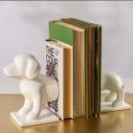 Korea Sausage Dog Bookends - Gloss White
