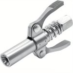 Double Handle High-pressure Grease Gun Nozzle Locking Clamp Type Manual Lubrication Oil Hose Attachment Durable Metal Constructi