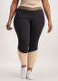 Colour Block Active Legging - Black And Beige - XL