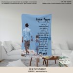 Personalised Fleece Blanket Fathers Day Liewe Pappa Blanket