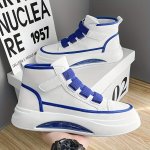 Men's Trendy High Top Chunky Boots With Air Cushion Comfy Non Slip Hook & Loop Fastener Durable Shoes Men's Footwear