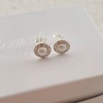 Jamie 925 Sterling Silver Round Crystal Ear Stud Earrings 8MM