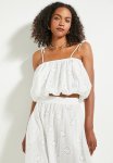 Strappy Anglaise Bubble Top - White
