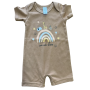 0-3M Brown I'm New Here Romper - Cuddlesome