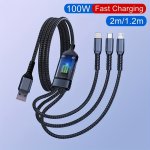 Super-speed 100W 3-IN-1 Fast Charging Cable: Durable & High-performance Universal Type-c Micro USB Devices For Iphone 14 13 12 1