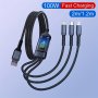 Super-speed 100W 3-IN-1 Fast Charging Cable: Durable & High-performance Universal Type-c Micro USB Devices For Iphone 14/13/12/11PRO MAX/X/XS/8/7/6S/6/IPAD And Samsung Xiaomi Devices