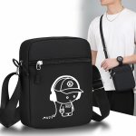 1PC Fashionable Music Boy Pattern MINI Crossbody Bag Fashionable Print Shoulder Bags Adjustable Strap Black Small Crossbody Bag