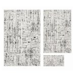 Luxury Shaved Texture Rug Set 3 Piece Designer Combo