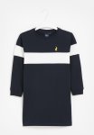 Polo Girls Colour Blocked Long Sleeve Sweater Dress - Navy & White