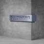 House Number & Mailbox D04 - 300H X 300D X 1000W / Rusted Steel / No