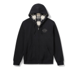 Men’s H-d American Classic Flannel Lined Zip Hoodie – Harley Black