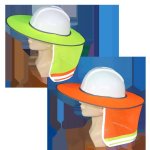 Lime Sun Protector For Hard Hat With Reflective