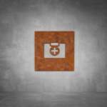 First Aid Sign D02 - Rust - Powder Coated Aluminum