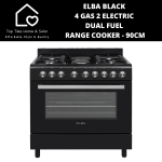 Defy Elba Black 4 Gas 2 Electric Dual Fuel Range Cooker - 90CM