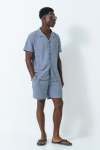 Crinkle Pull On Shorts - XL Blue