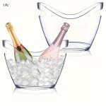 1PC Ice Bucket Home Pack Beer Champagne Red Wine Outdoor Picnic Transparent Large Capacity Ice Bucket Multifunctional Stylish Cl
