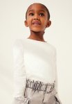 Long-sleeved Jersey Top - White